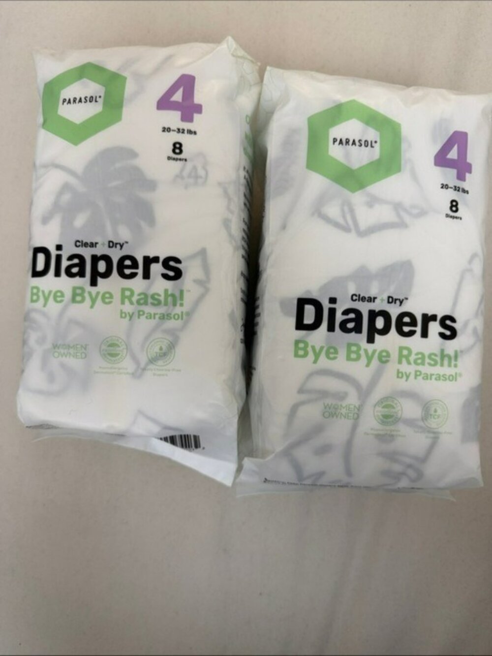 Bye Bye Rash! Size 4 Clear + Dry Diapers Parasol